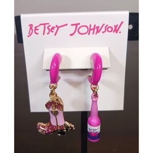 Cowgirl Western Nashville Bachelorette Mismatched Betsey Johnson Earrings New